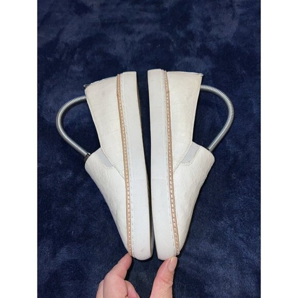 JOHNSTON & MURPHY Callie Slip On Sneaker White Croc Embossed Leather Women 7M - Picture 5 of 13